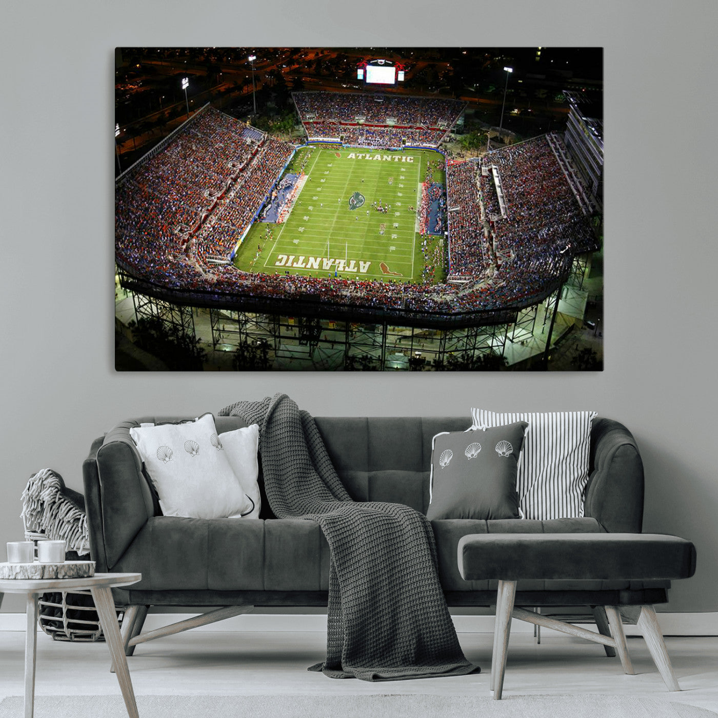 MGV-CV-36X24 - Florida Atlantic University Owls Football Team Print - Boca Raton FAU Stadium Wall Art Canvas Print