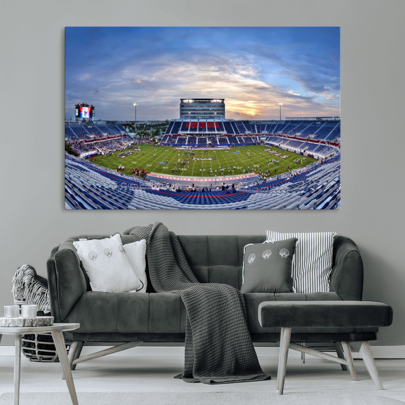 MGV-CV-36X24 - Florida Atlantic University Owls Football Team Print - Boca Raton FAU Stadium Wall Art Canvas Print