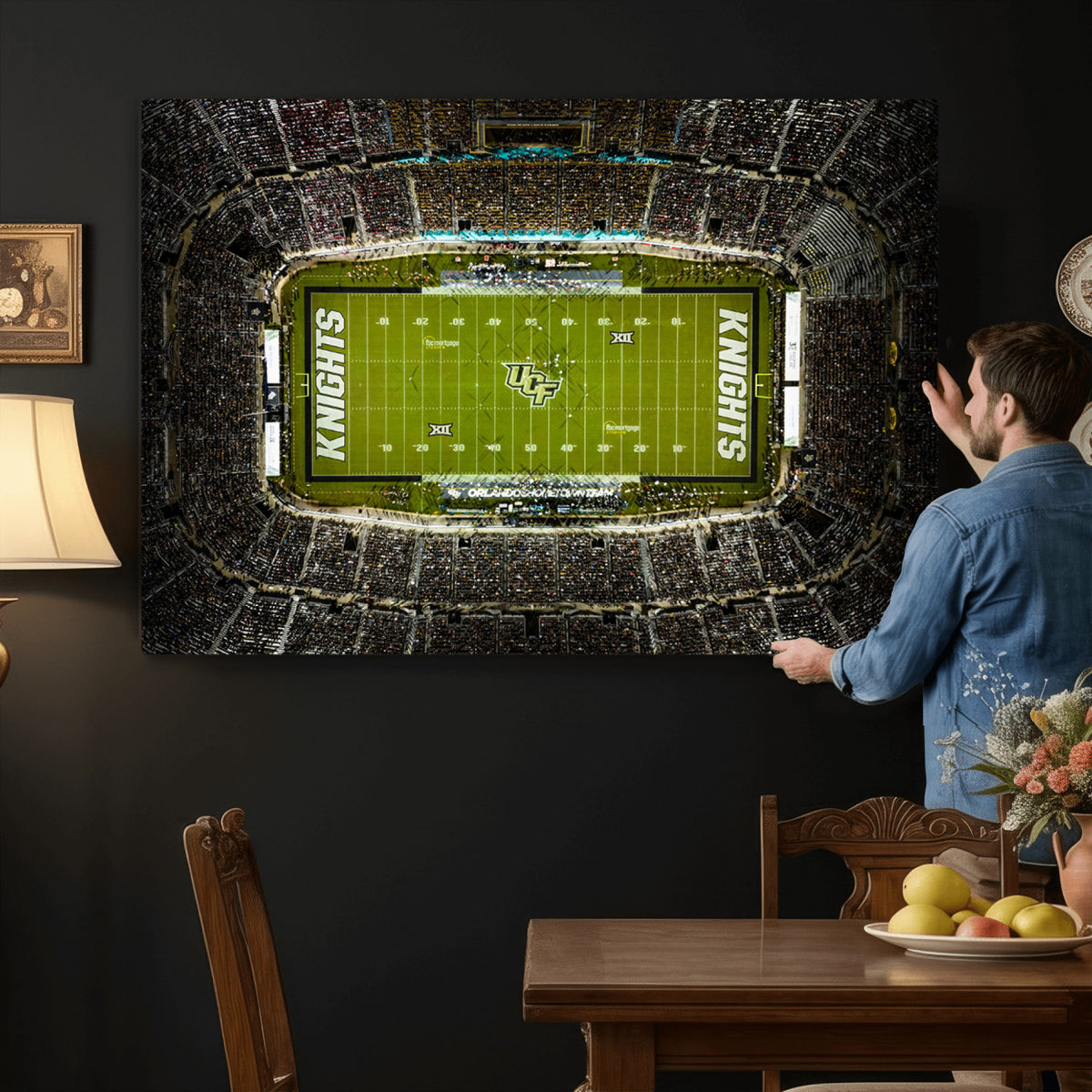 58050-MGV-CV-36X24 - UCF Knights Football Team Print - Orlando FBC Mortgage Stadium Wall Art, UCF Knights Canvas Print