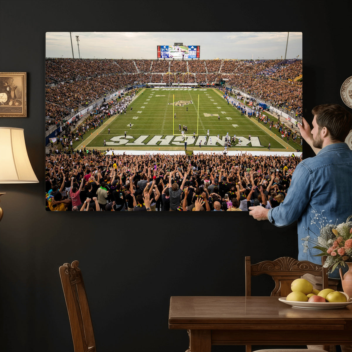 38659-MGV-CV-36X24 - UCF Knights Football Team Print - Orlando FBC Mortgage Stadium Canvas Print