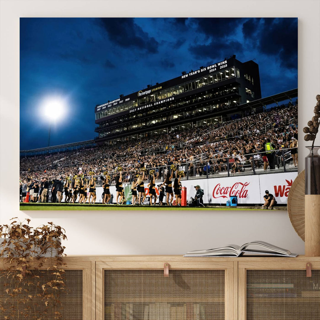 UCF Knights Football Team Print - Orlando FBC Mortgage Stadium Wall Art Canvas Print