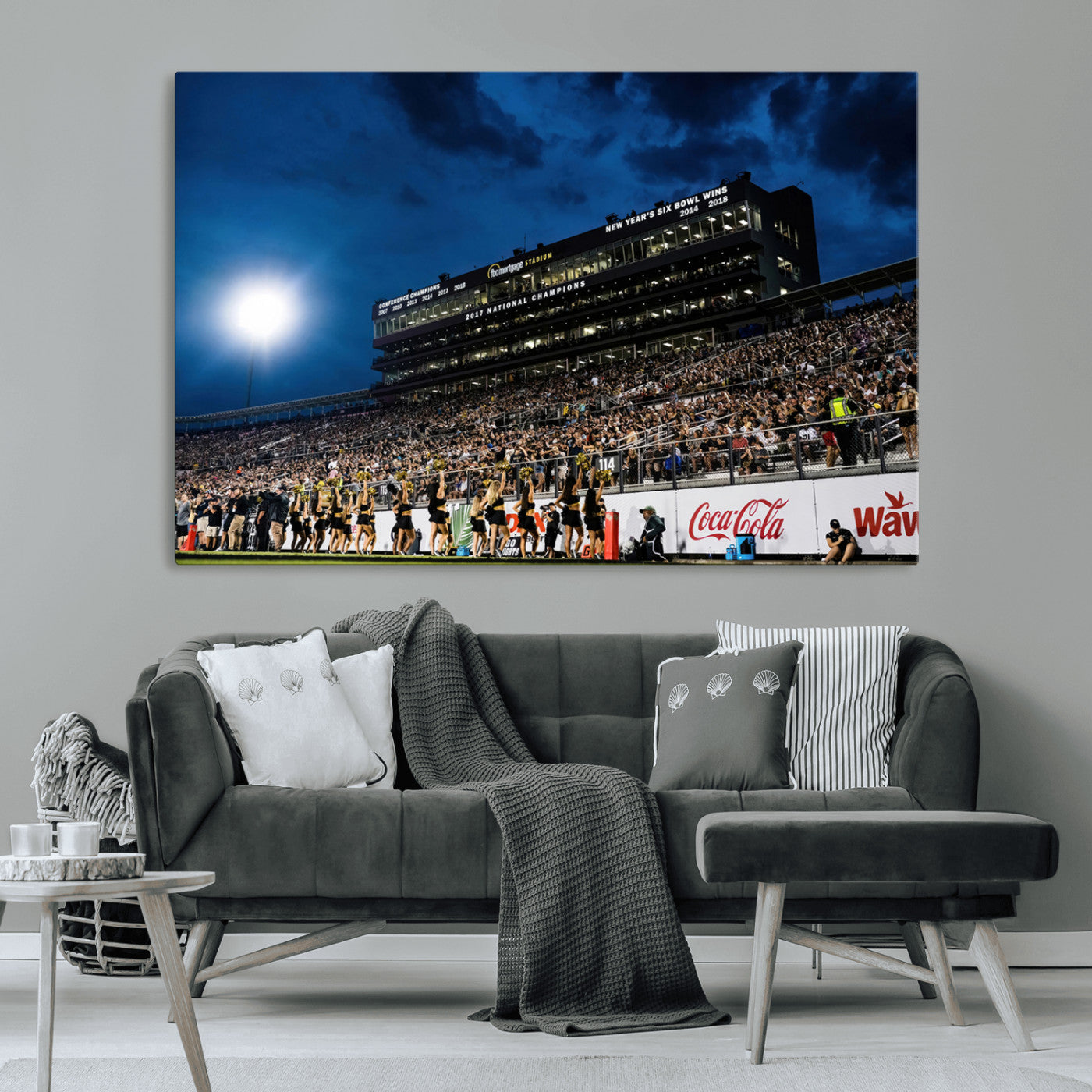 MGV-CV-36X24 - UCF Knights Football Team Print - Orlando FBC Mortgage Stadium Wall Art Canvas Print