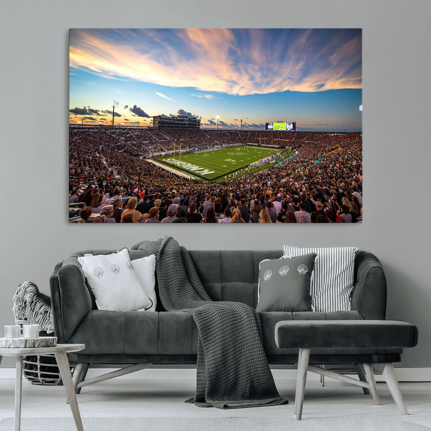 MGV-CV-36X24 - UCF Knights Football Team Print - Orlando FBC Mortgage Stadium Wall Art Canvas Print
