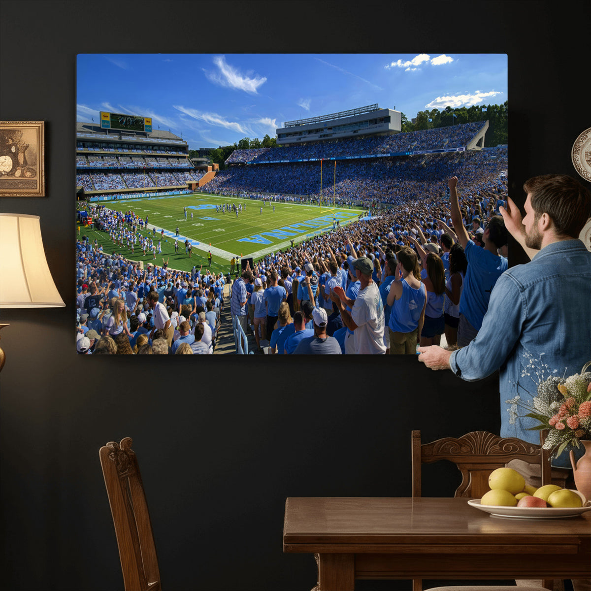 58540-MGV-CV-36X24 - University of North Carolina Tar Heels Team Canvas Print - Chapel Hill Kenan Memorial Stadium Wall