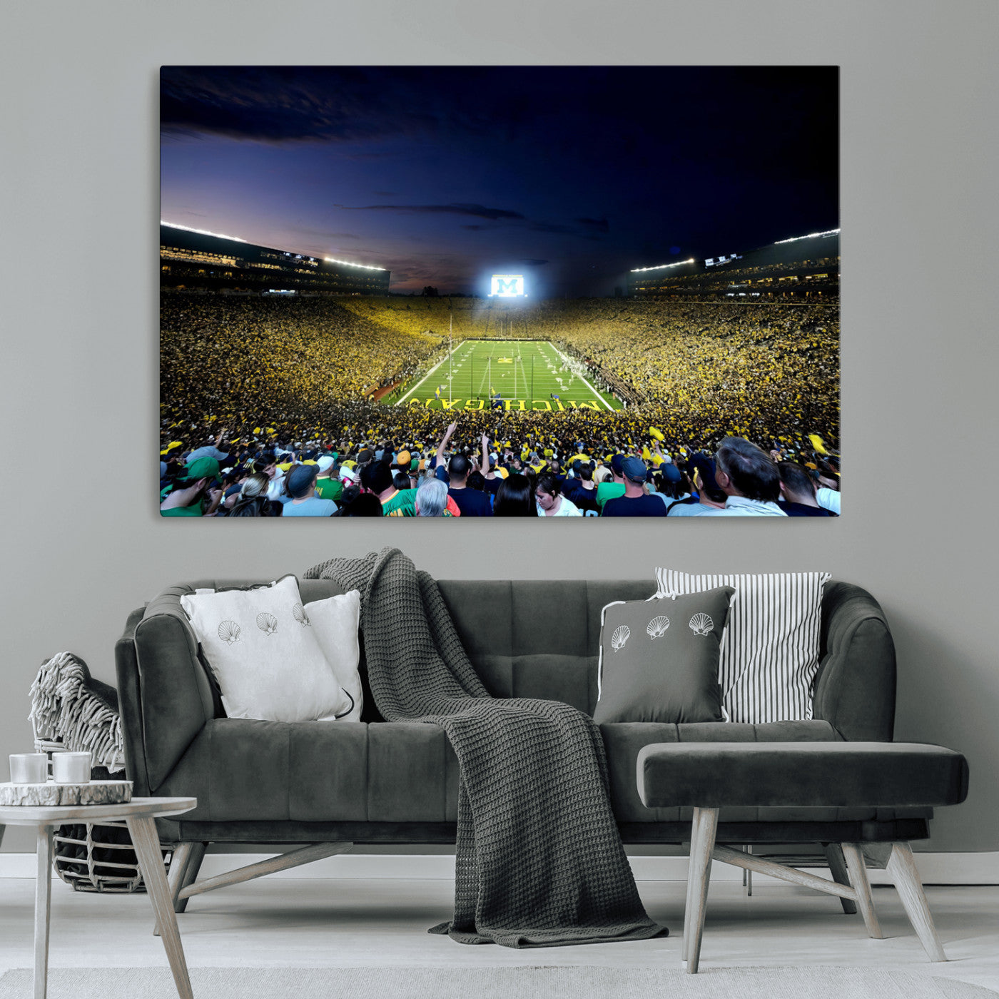 MGV-CV-36X24 - University of Michigan Wolverines Football Team Print - Ann Arbor Michigan Stadium Canvas Print