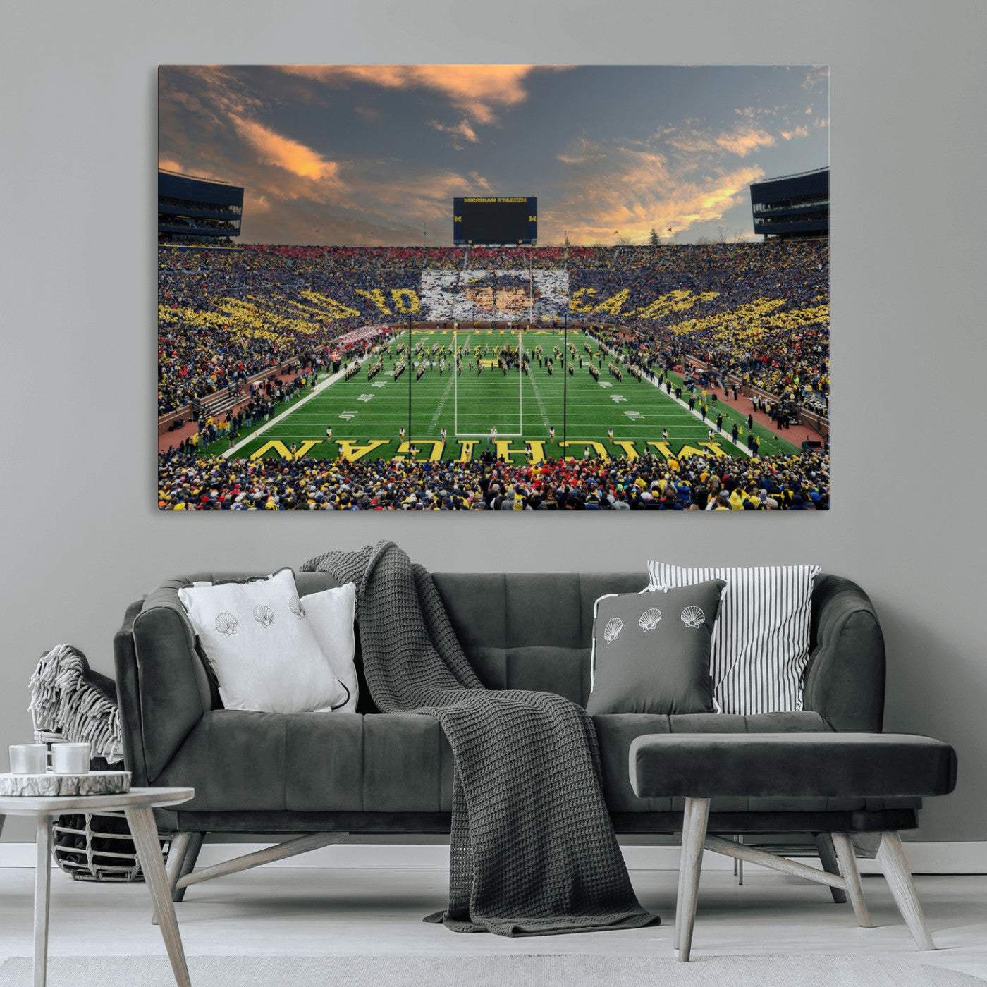 MGV-CV-36X24 - University of Michigan Wolverines Print Canvas, Football Team Print - Ann Arbor Michigan Stadium