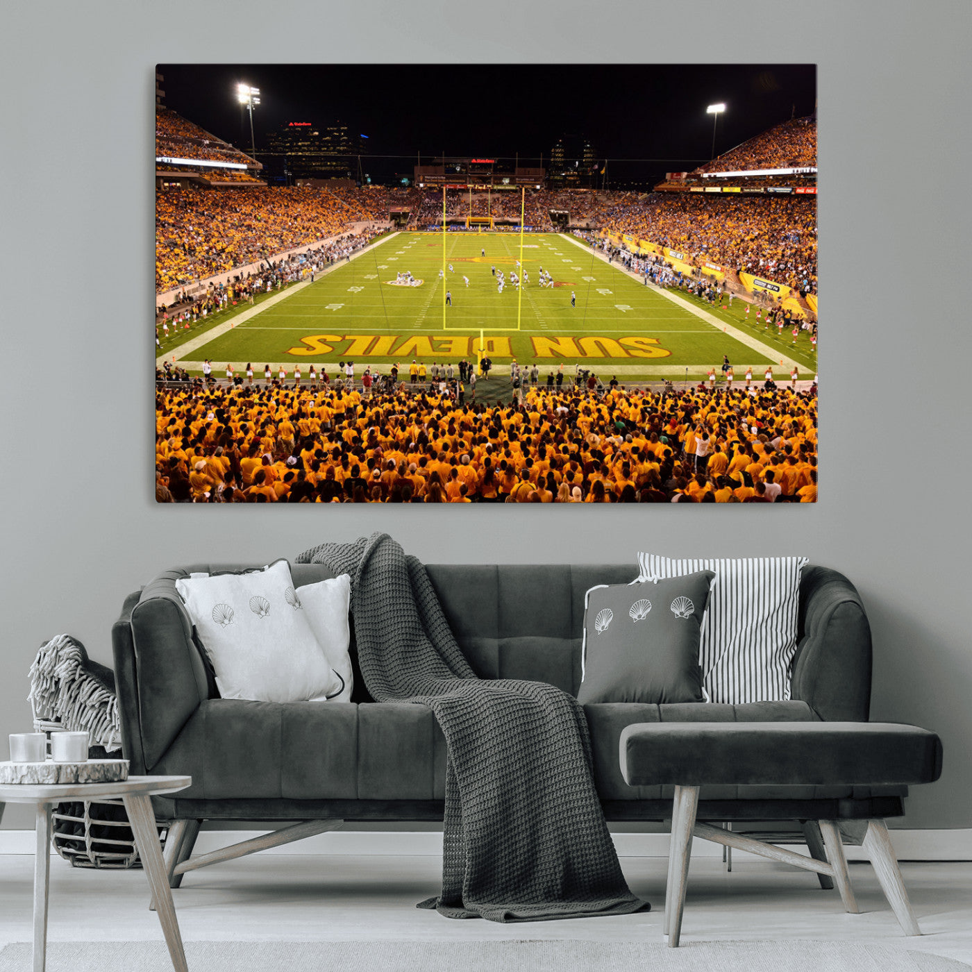 MGV-CV-36X24 - ASU Sun Devils Football Team Print - Phoenix Mountain America Stadium Wall Art Canvas Print