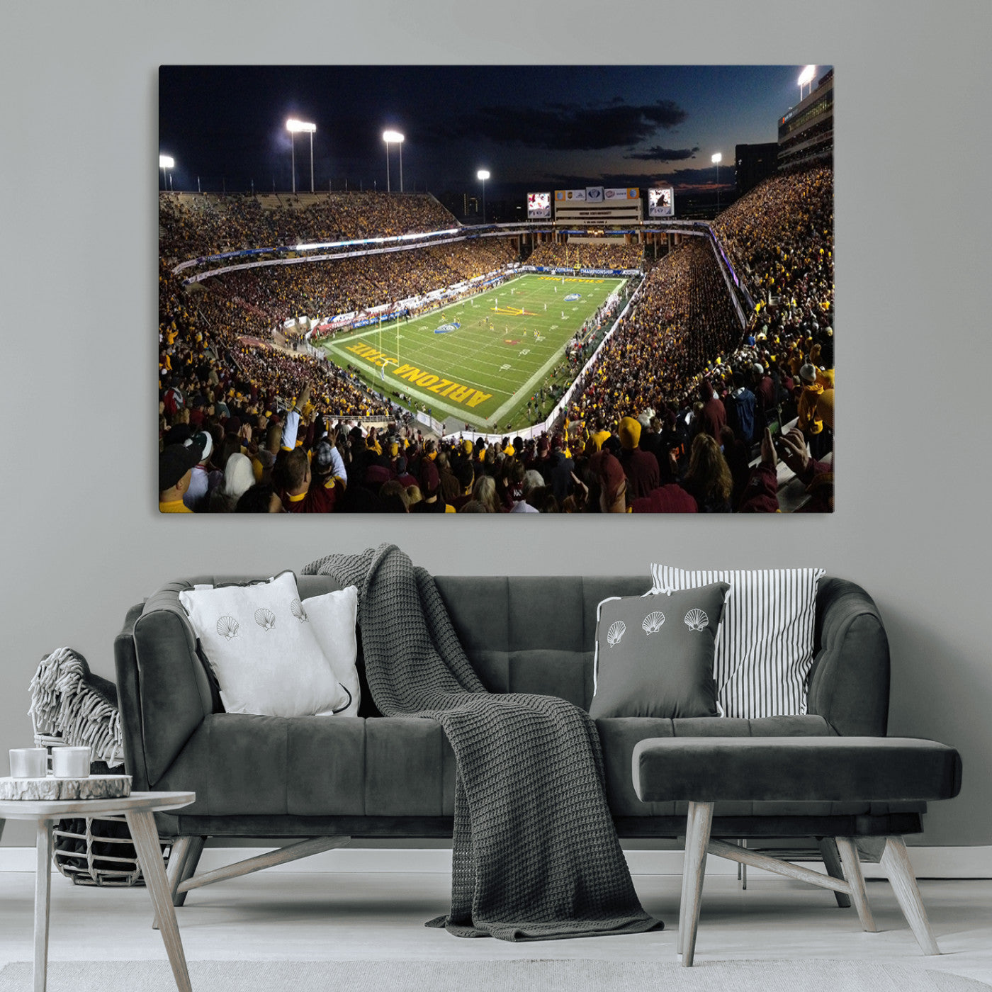 MGV-CV-36X24 - ASU Sun Devils Football Team Print Canvas - Phoenix Mountain America Stadium Wall Art Canvas Print