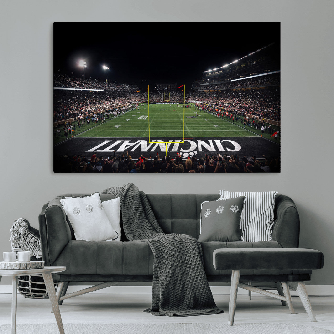 MGV-CV-36X24 - Cincinnati Bearcats Football Team Print - Nippert Stadium Wall Art Canvas Print