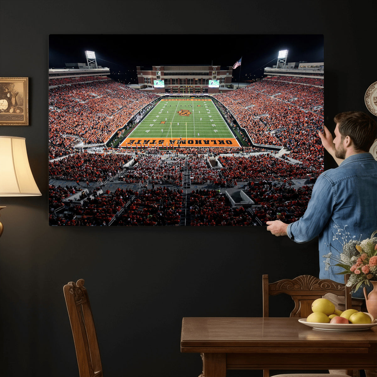 81675-MGV-CV-36X24 - Oklahoma State Cowboys Canvas Print, Football Team Print