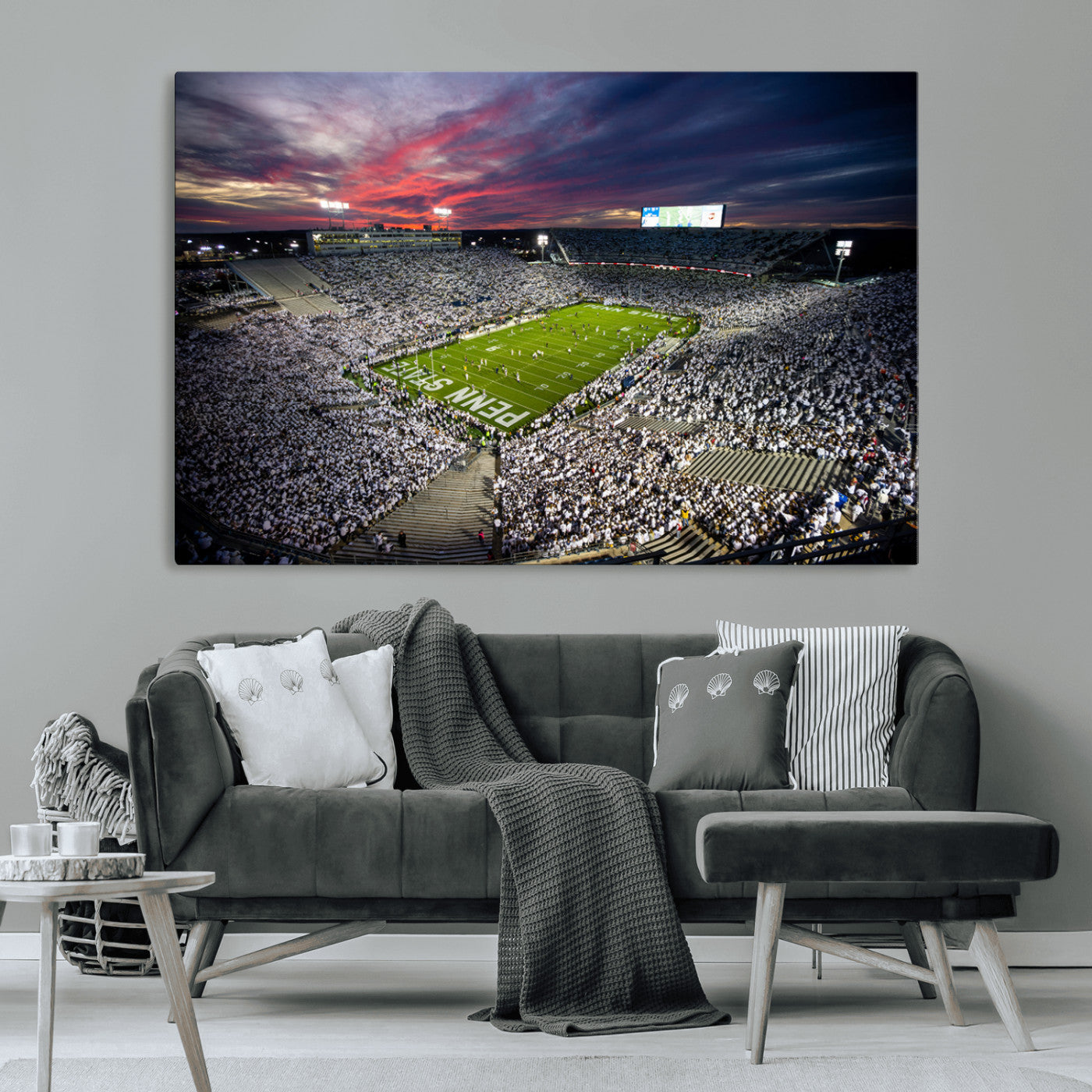 MGV-CV-36X24 - Penn State Nittany Lions Football Team Print - University Park Beaver Stadium Art Canvas Print