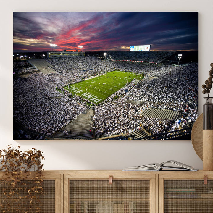 Penn State Nittany Lions Football Team Print - University Park Beaver Stadium Wall Art Canvas Print