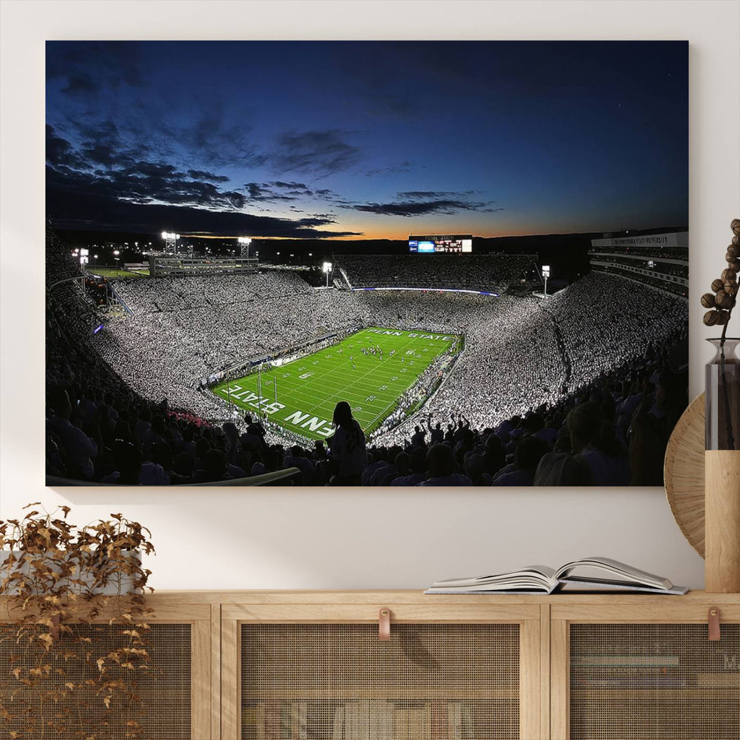 Penn State Nittany Lions Football Team Print - University Park Beaver Stadium Wall Art Canvas Print