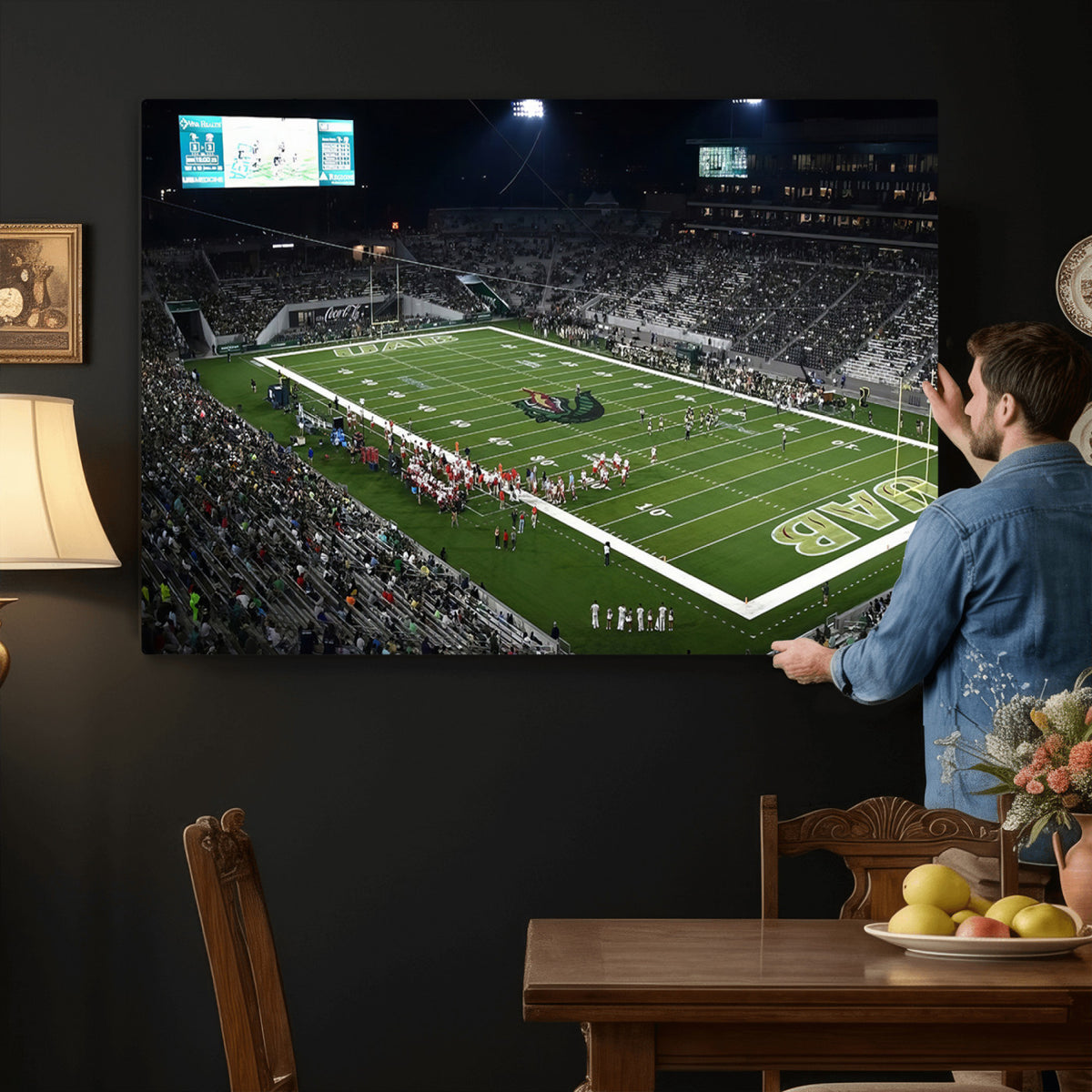 81740-MGV-CV-36X24 - UAB Blazers Football Team Print - Birmingham Protective Stadium Wall Art Canvas Print