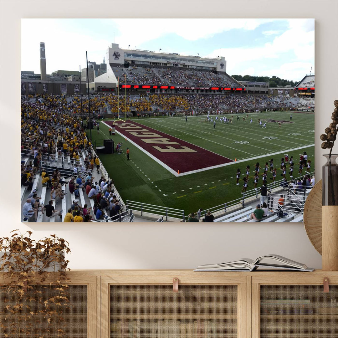 Boston College Eagles Football Team Print - Boston Alumni Stadium Wall Art Canvas Print