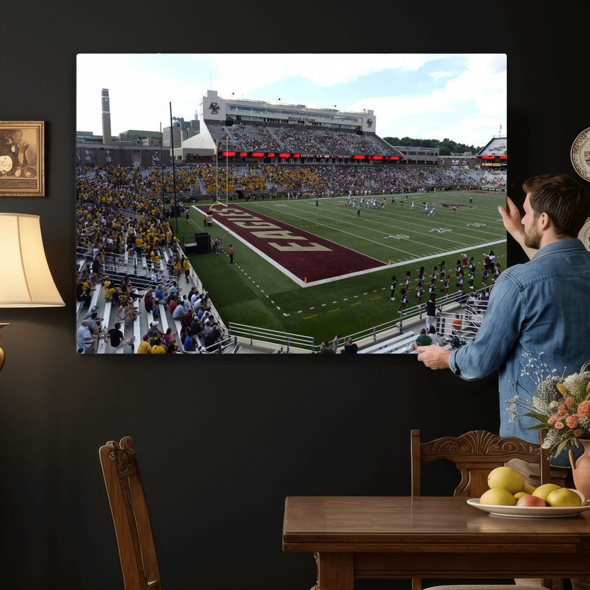 61503-MGV-CV-36X24 - Boston College Eagles Football Team Print - Boston Alumni Stadium Wall Art Canvas Print