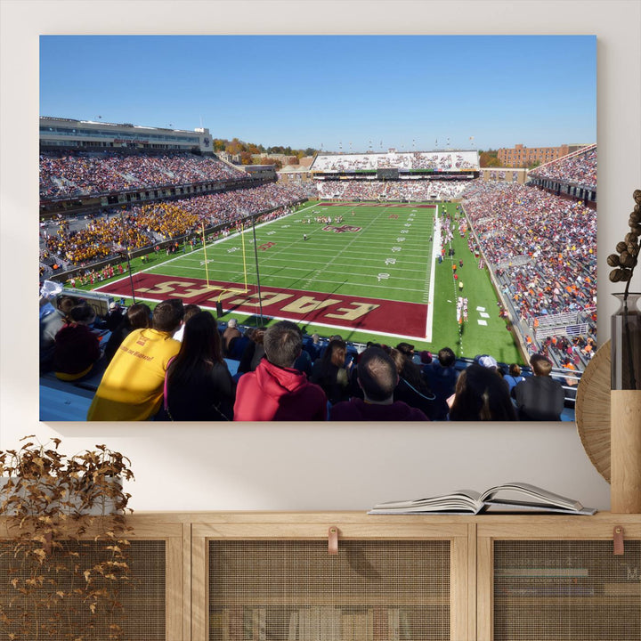 Boston College Eagles Football Team Print - Boston Alumni Stadium Wall Art Canvas Print