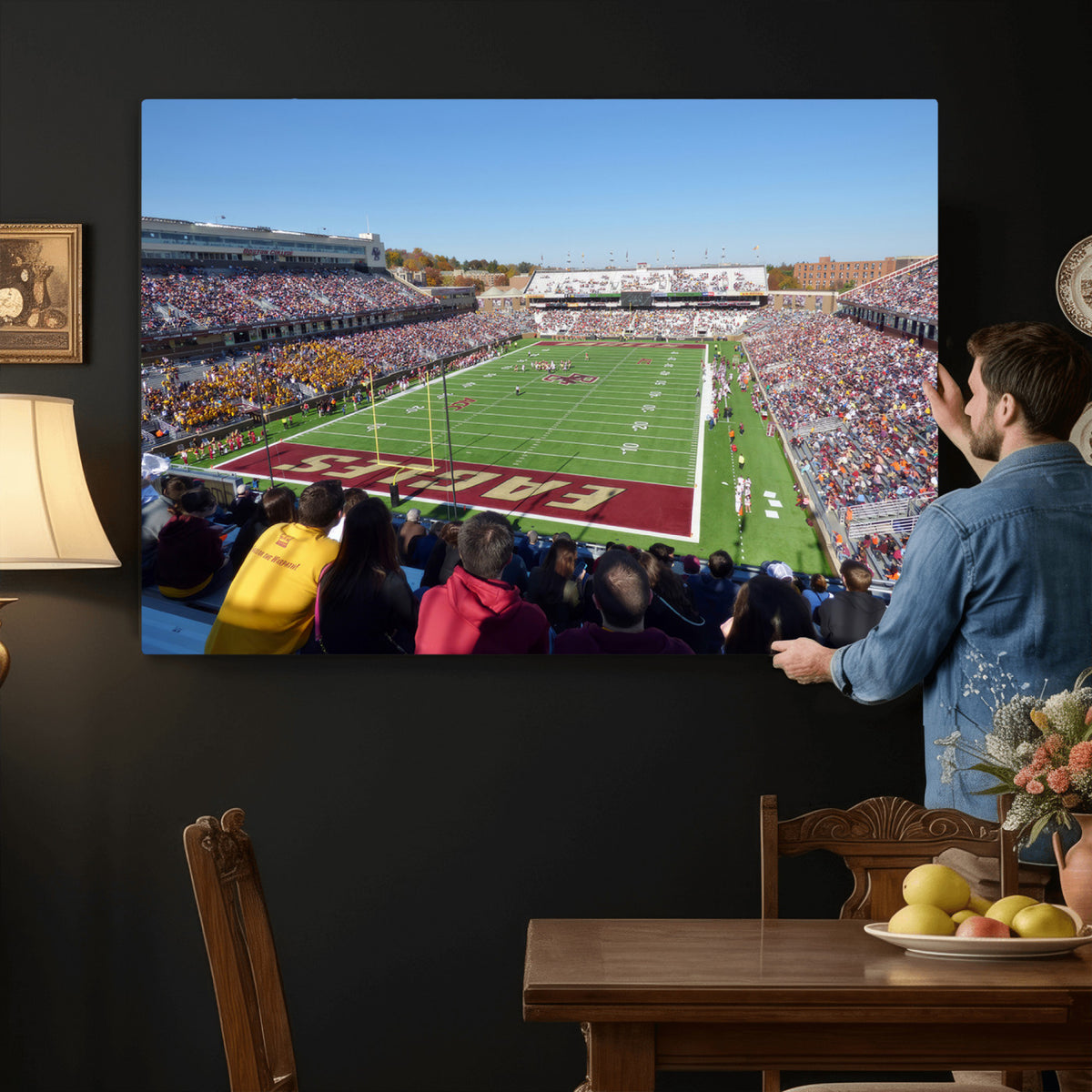 78117-MGV-CV-36X24 - Boston College Eagles Football Team Print - Boston Alumni Stadium Wall Art Canvas Print