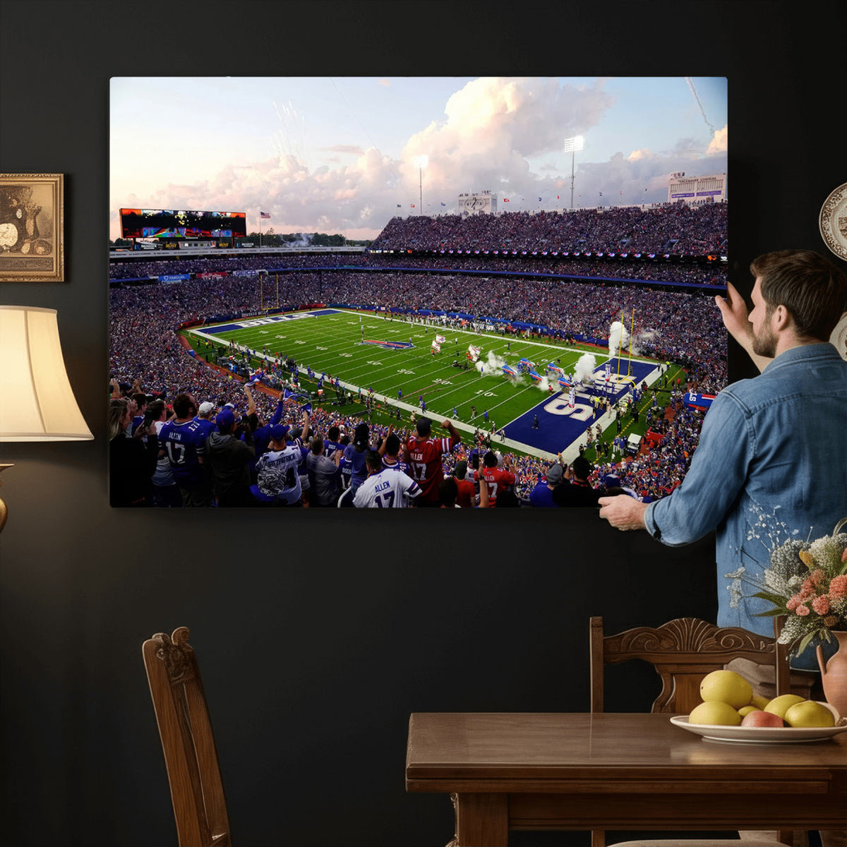 64066-MGV-CV-36X24 - Buffalo Bills Football Team Print - Buffalo Highmark Stadium Wall Art Canvas Print