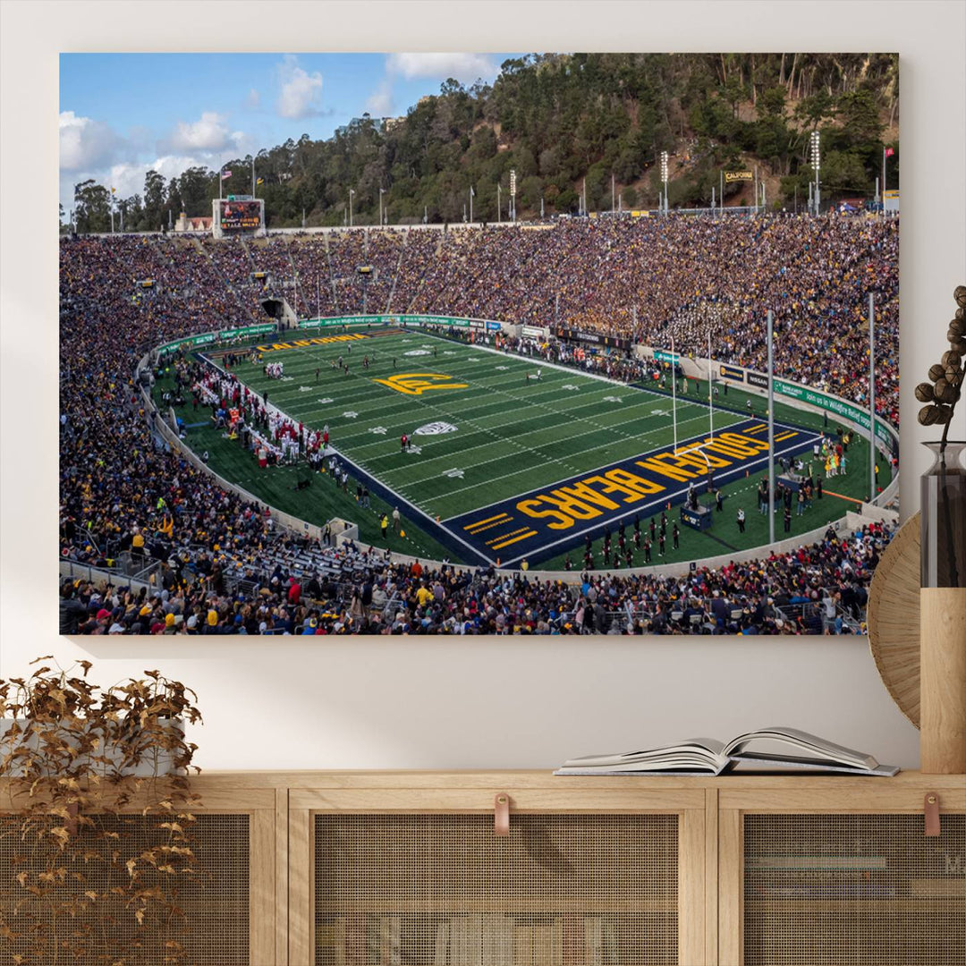 University of California Golden Bears Football Team Print - Berkeley California Memorial Stadium Wall Art Canvas Print