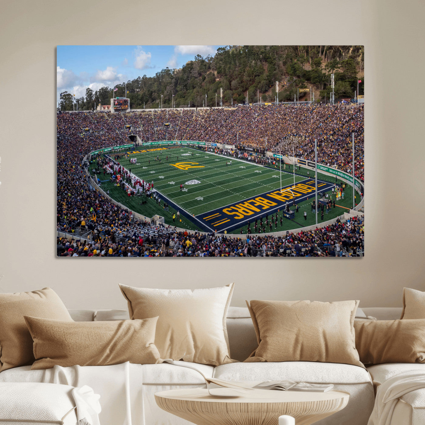 38054-MGV-CV-36X24-University of California Golden Bears Football Team Print - Berkeley California Memorial Stadium Art Canvas Print