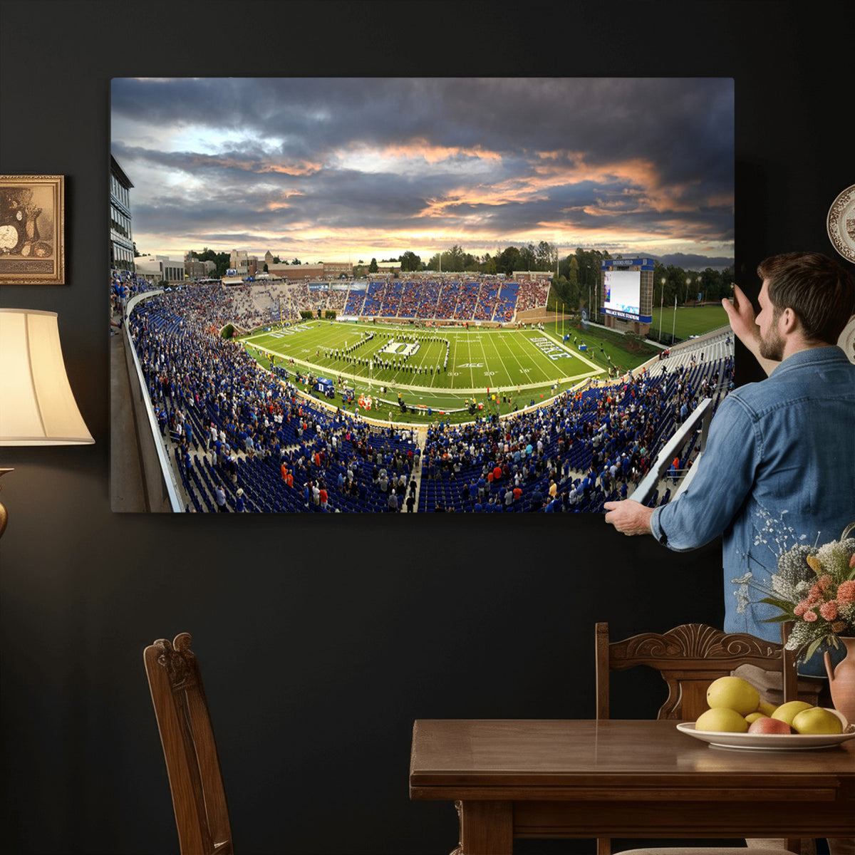 60433-MGV-CV-36X24 - Duke University Blue Devils Football Team Print, Durham