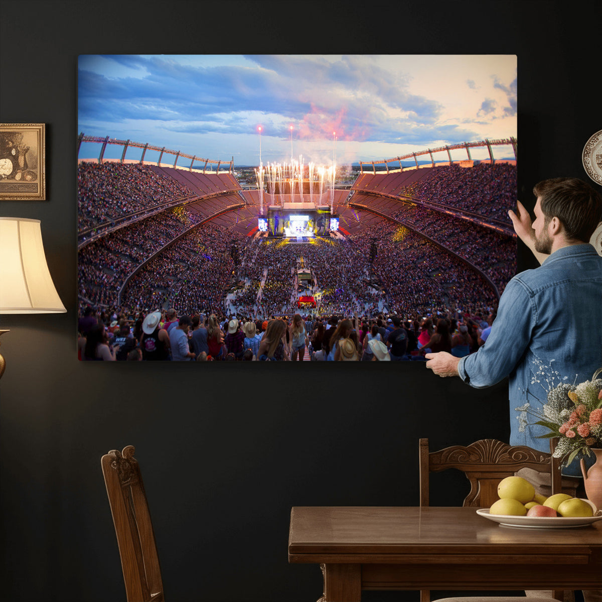 24689-MGV-CV-36X24 - Denver Broncos Football Team Print Canvas, Empower Field
