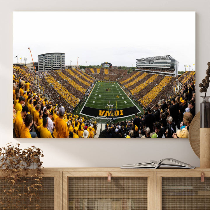 Iowa University Hawkeyes Football Team Print - Iowa City Kinnick Stadium Wall Art Canvas Print