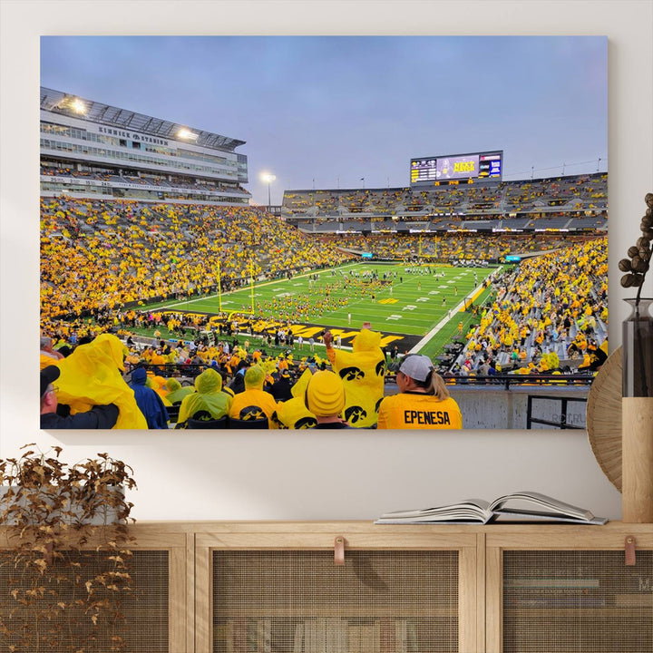 Iowa University Hawkeyes Football Team Print - Iowa City Kinnick Stadium Wall Art Canvas Print