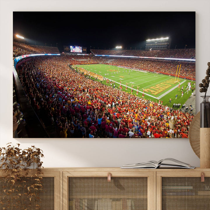 Iowa State University Cyclones Football Team Print - Ames Jack Trice Stadium Wall Art Canvas Print