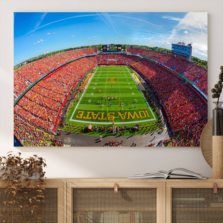 Iowa State University Cyclones Football Team Print - Ames Jack Trice Stadium Wall Art Canvas Print