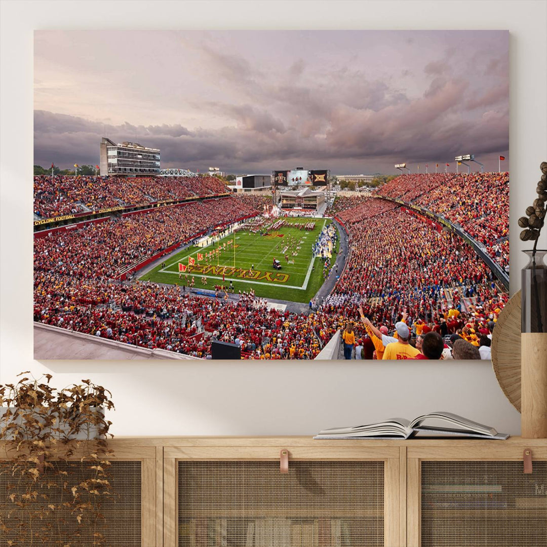 Iowa State University Cyclones Football Team Print - Ames Jack Trice Stadium Wall Art Canvas Print