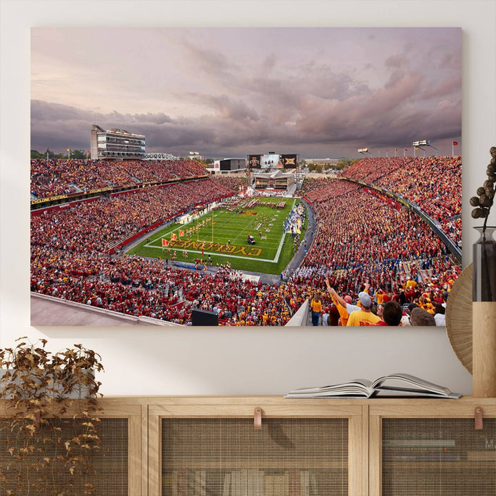 Iowa State University Cyclones Football Team Print - Ames Jack Trice Stadium Wall Art Canvas Print