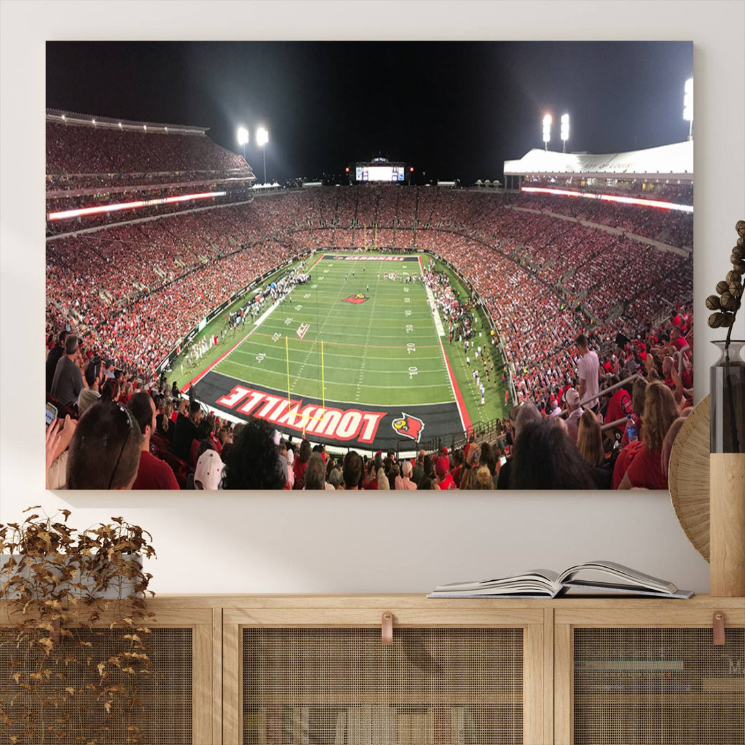 University of Louisville Cardinals Football Team Print - Louisville Cardinal Stadium Wall Art Canvas Print