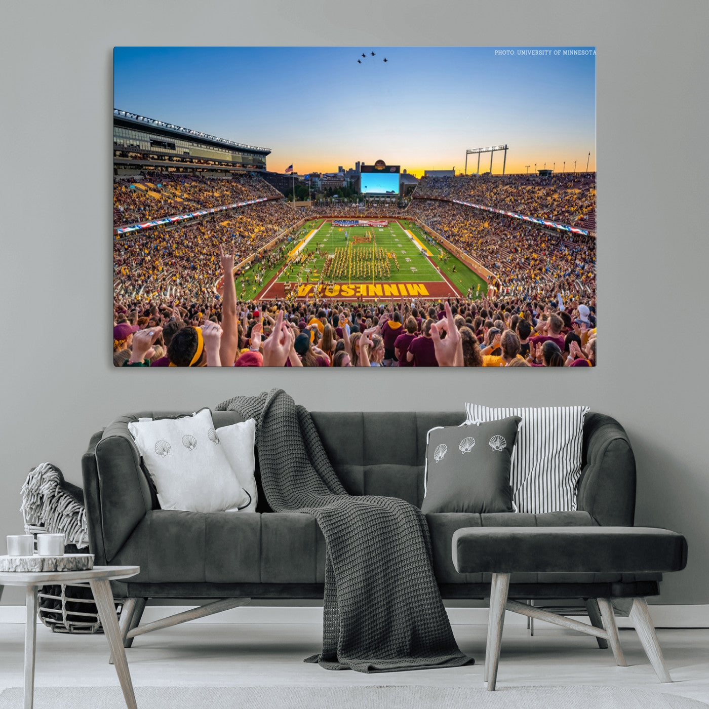 MGV-CV-36X24 - University of Minnesota Golden Gophers Football Team Print - Minneapolis Huntington Bank Stadium