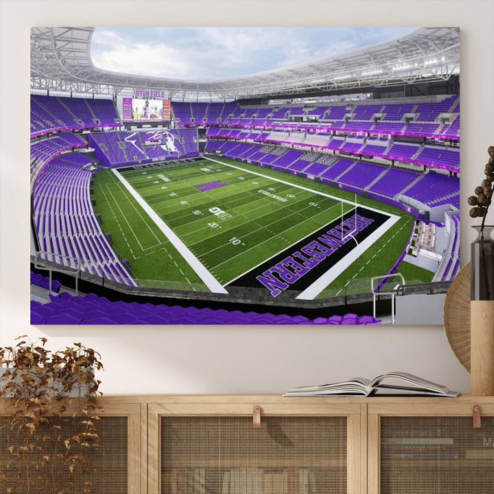 Northwestern University Wildcats Football Team Print - Evanston Ryan Field Wall Art Canvas Print