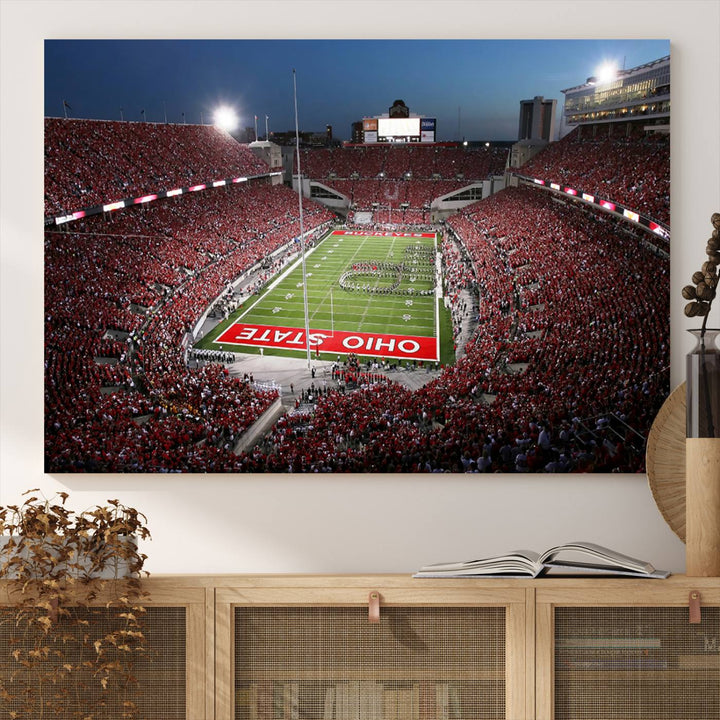 Ohio State University Buckeyes Football Team Print - Columbus Ohio Stadium Wall Art Canvas Print