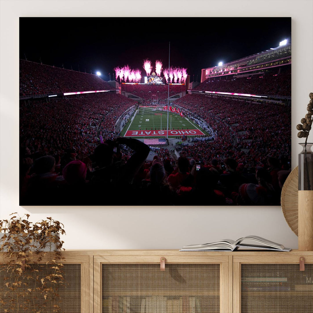 Ohio State University Buckeyes Football Team Print - Columbus Ohio Stadium Wall Art Canvas Print