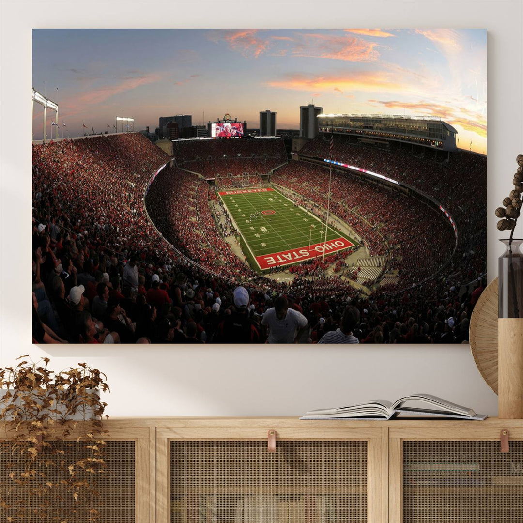 Ohio State University Buckeyes Football Team Print - Columbus Ohio Stadium Wall Art Canvas Print