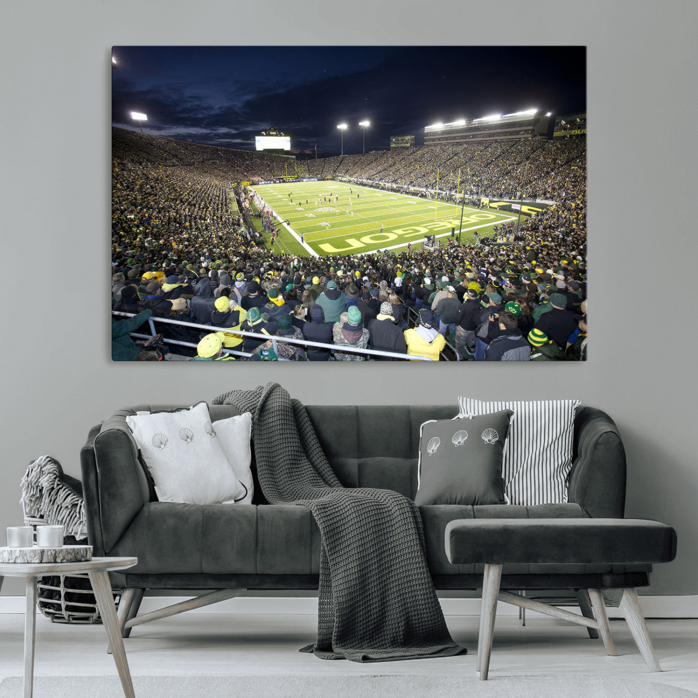 MGV-CV-36X24 - University of Oregon Ducks Football Team Print - Eugene Autzen Stadium Wall Art Canvas Print