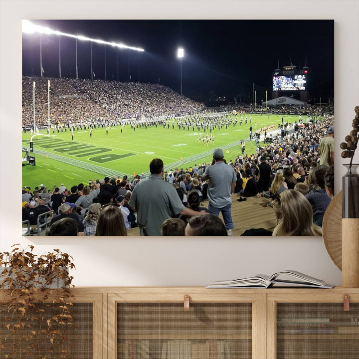 Purdue University Boilermakers Football Team Print - West Lafayette Ross-Ade Stadium Wall Art Canvas Print