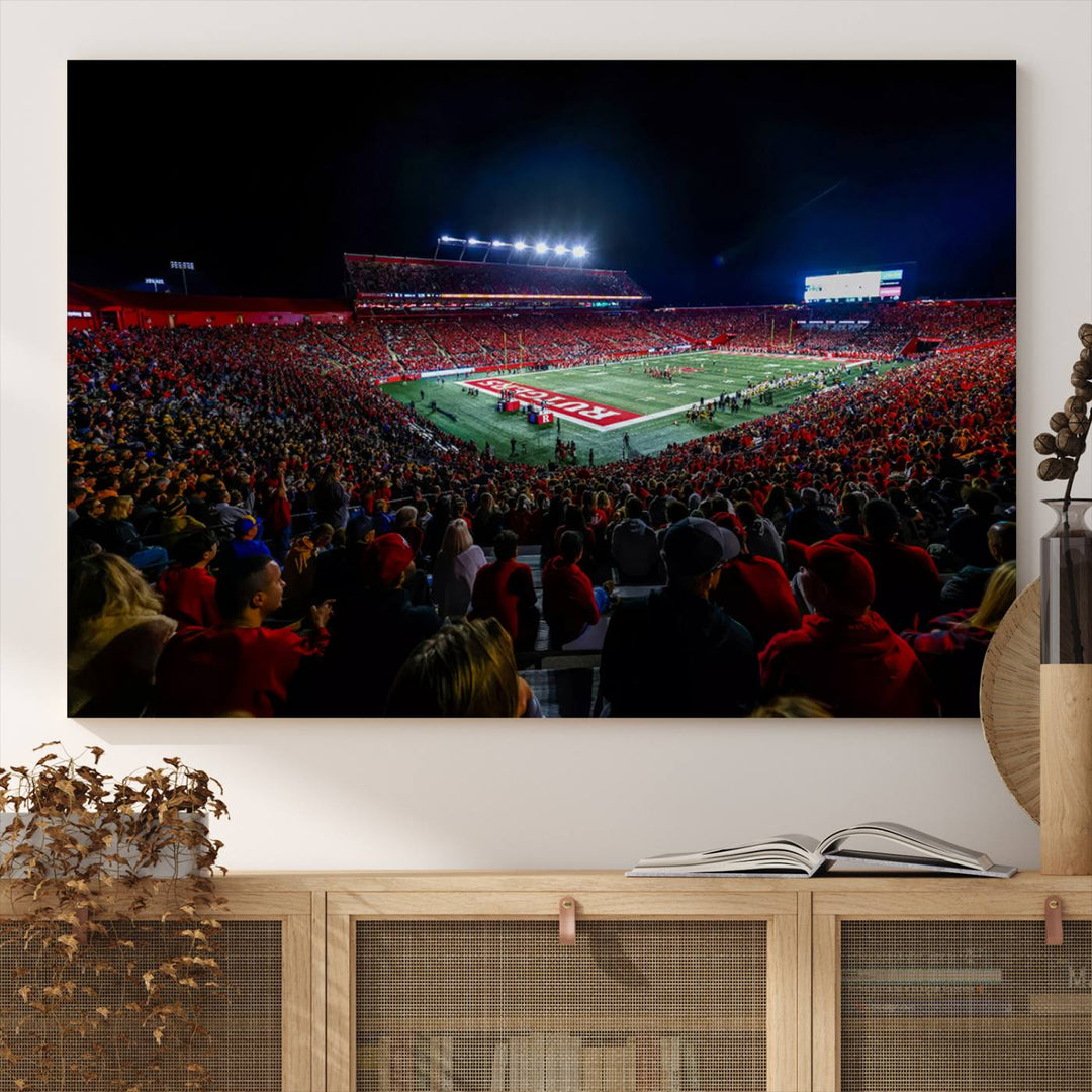 Rutgers Scarlet Knights Football Team Print - SHI Stadium, Piscataway Wall Art Canvas Print