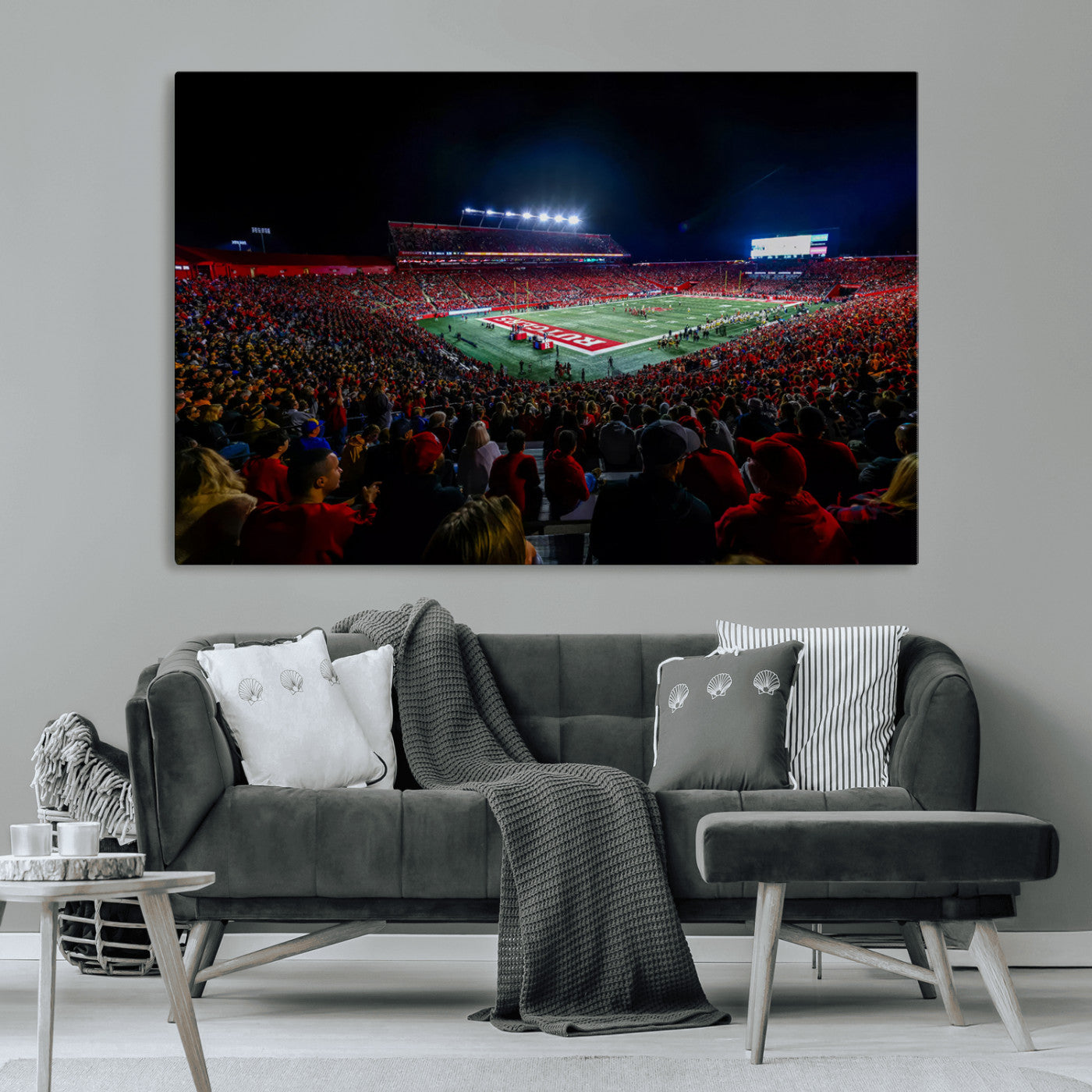 MGV-CV-36X24 - Rutgers Scarlet Knights Football Team Print - SHI Stadium, Piscataway Wall Art Canvas Print