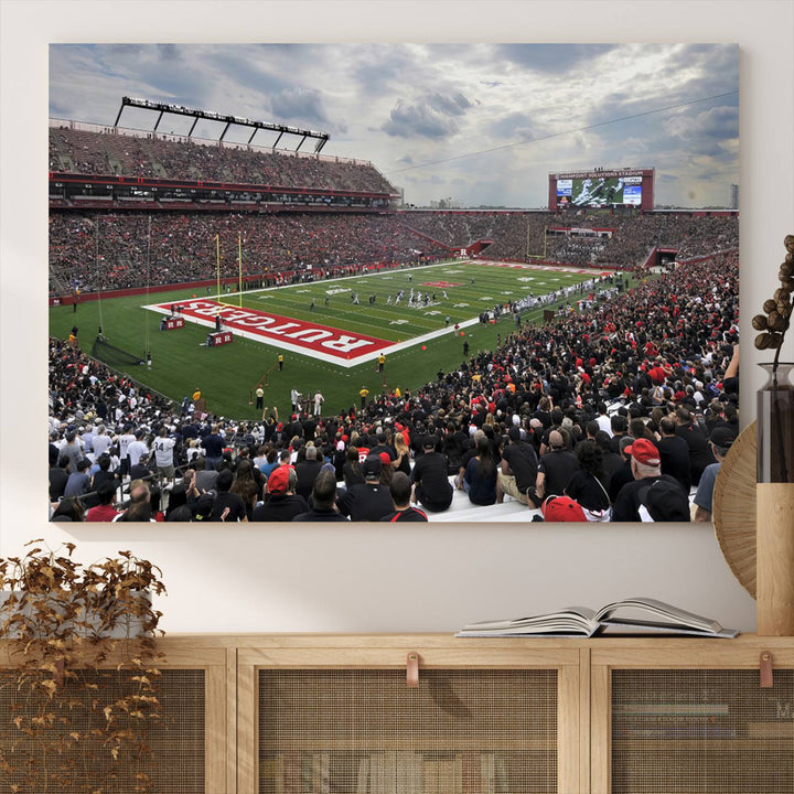 Rutgers Scarlet Knights Football Team Print - SHI Stadium, Piscataway Wall Art Canvas Print