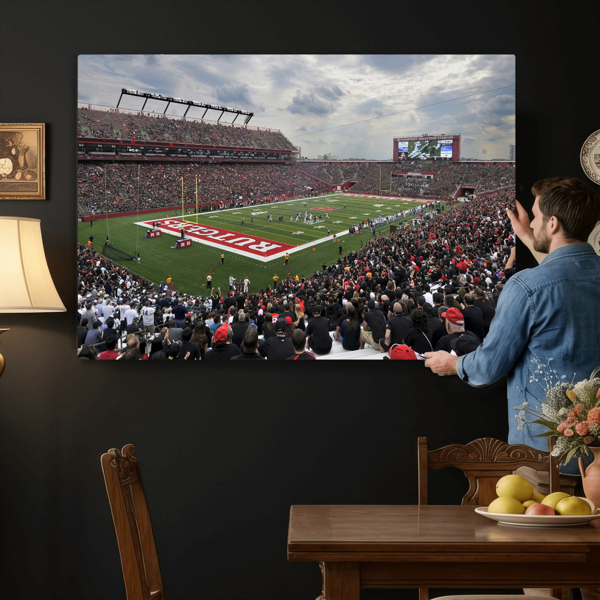 66777-MGV-CV-36X24 - Rutgers Scarlet Knights Football Team Print, SHI Stadium