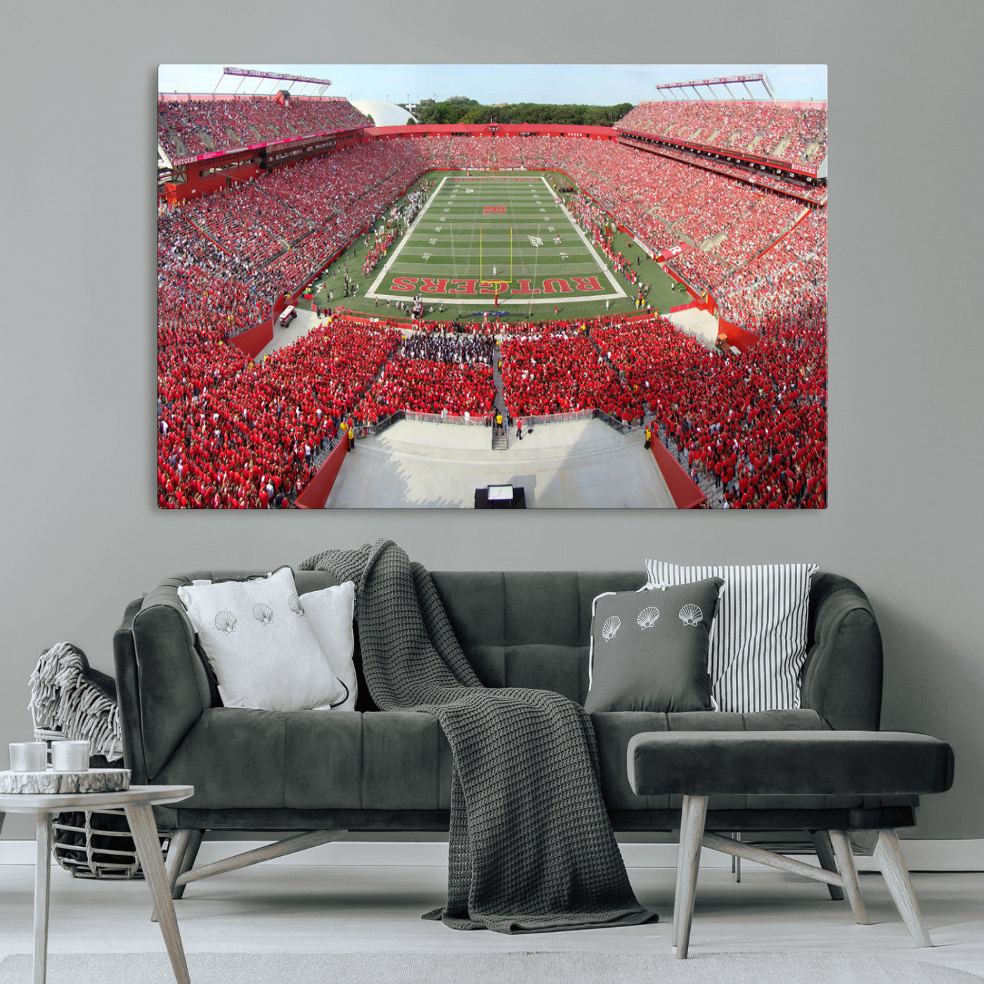 MGV-CV-36X24 - Rutgers Scarlet Knights Football Team Print - Piscataway SHI Stadium Wall Art Canvas Print