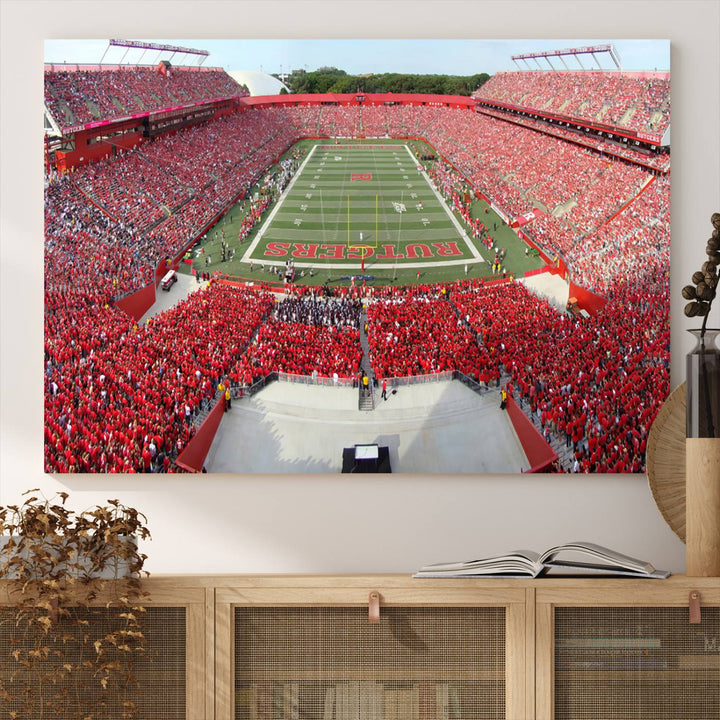 Rutgers Scarlet Knights Football Team Print - Piscataway SHI Stadium Wall Art Canvas Print