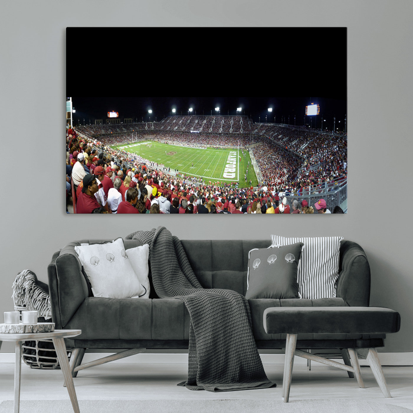 MGV-CV-36X24 - Stanford University Cardinal Football Team Print - Stanford Stadium Wall Art Canvas Print