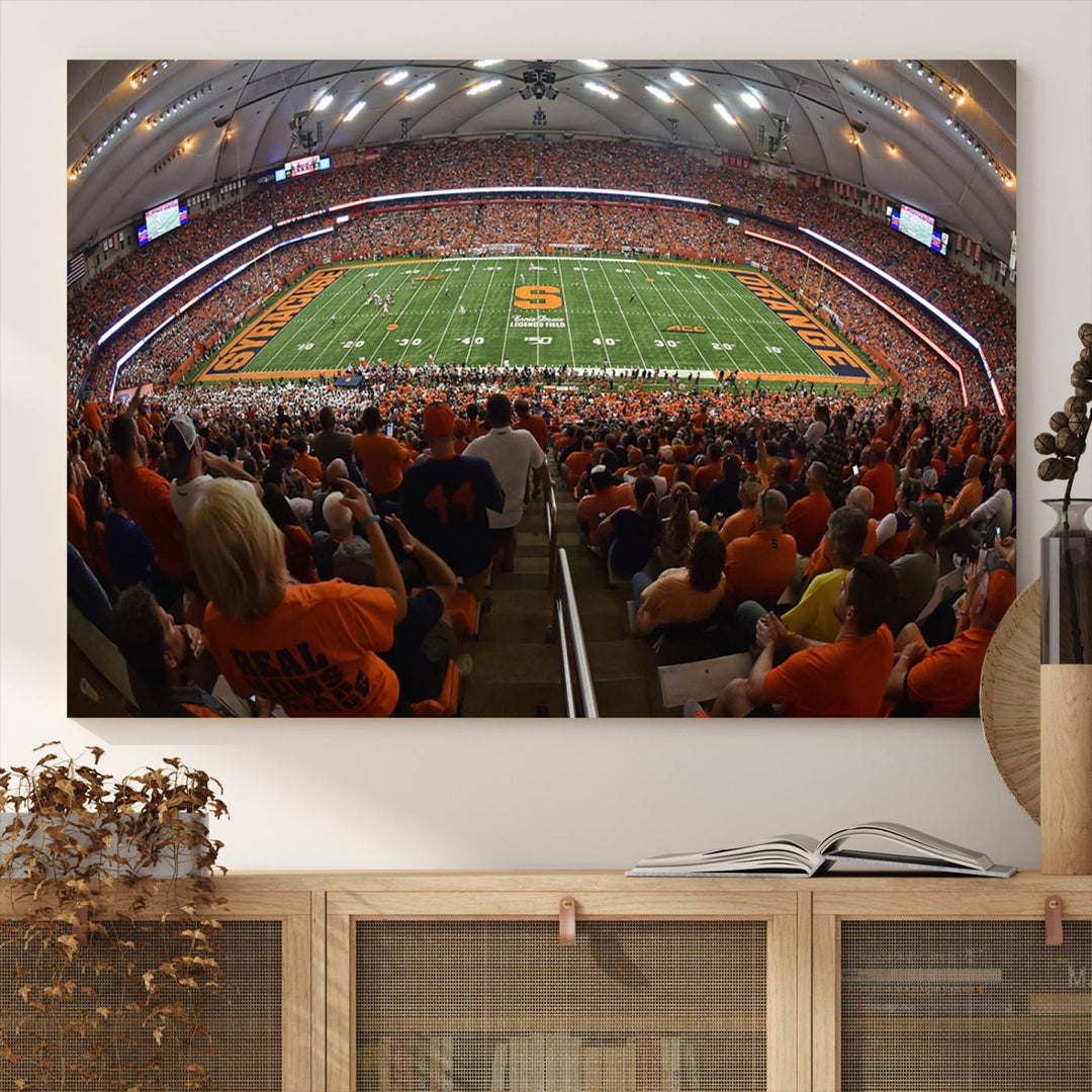 From above, the view resembles the Syracuse University Orange Football Team Wall Art Canvas.