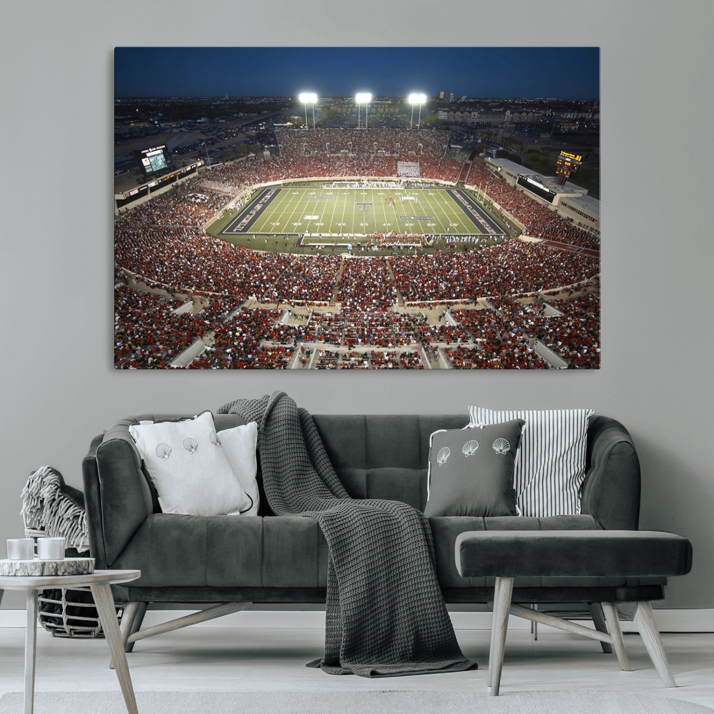 MGV-CV-36X24 - Texas Tech Red Raiders Football Team Print - Lubbock Jones AT&T Stadium Wall Art Canvas Print